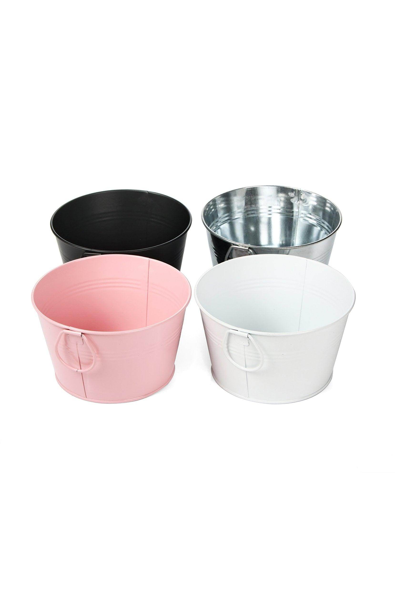 4-Piece Large Plastic Buckets Set - Heavy Duty & Durable for Storage, Cleaning, Gardening & Outdoor Use (CGF0235)