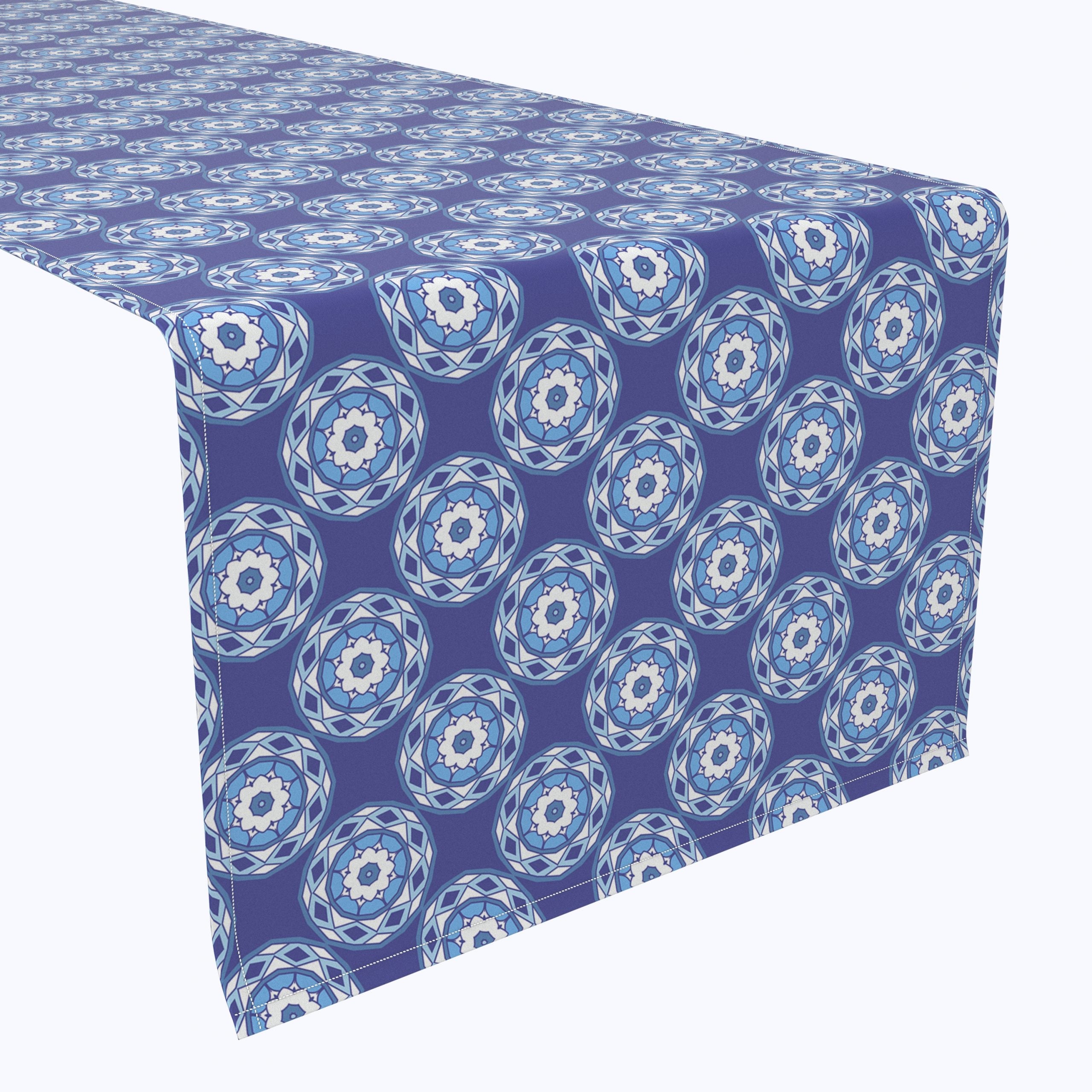Abstract Blue Tile Design Runners - Non-Slip Kitchen & Hallway Rugs for Home Decor - Perfect for Modern Living Rooms, Bedrooms, and Entryways