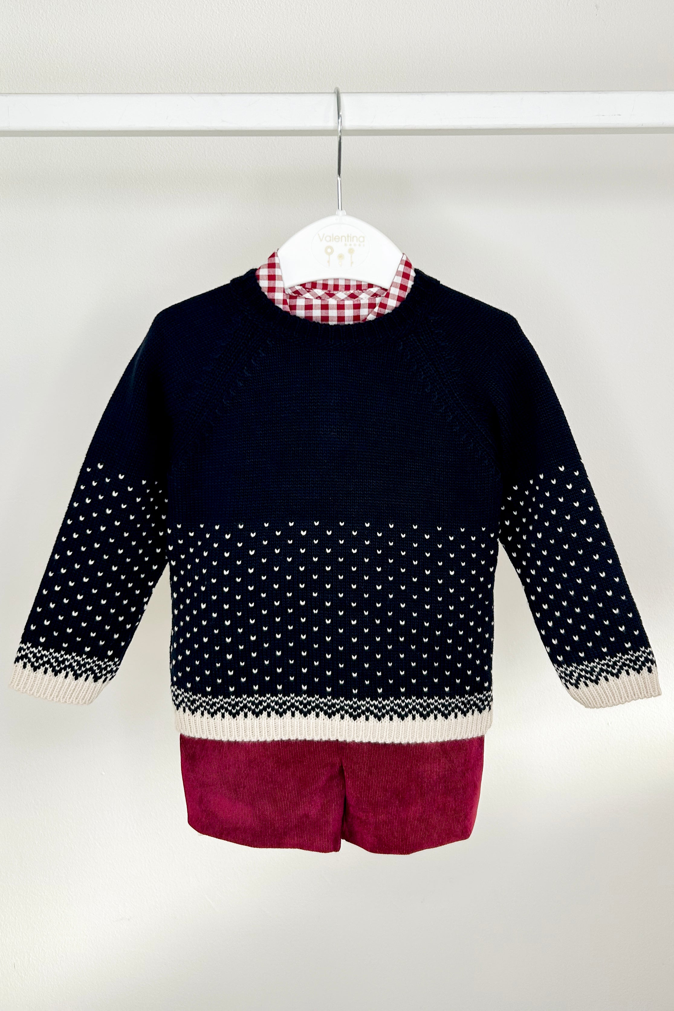 Vincent Navy Knit Jumper, Shirt & Shorts Set - Stylish Casual Outfit for Men | Perfect for Everyday Wear, Weekend Outings and Relaxing at Home