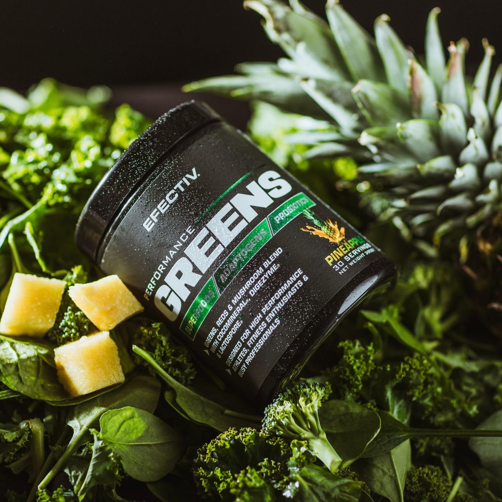 Efectiv Nutrition Performance Greens Powder 390g - Superfood Supplement for Energy, Digestion & Immunity - Perfect for Athletes & Active Lifestyles