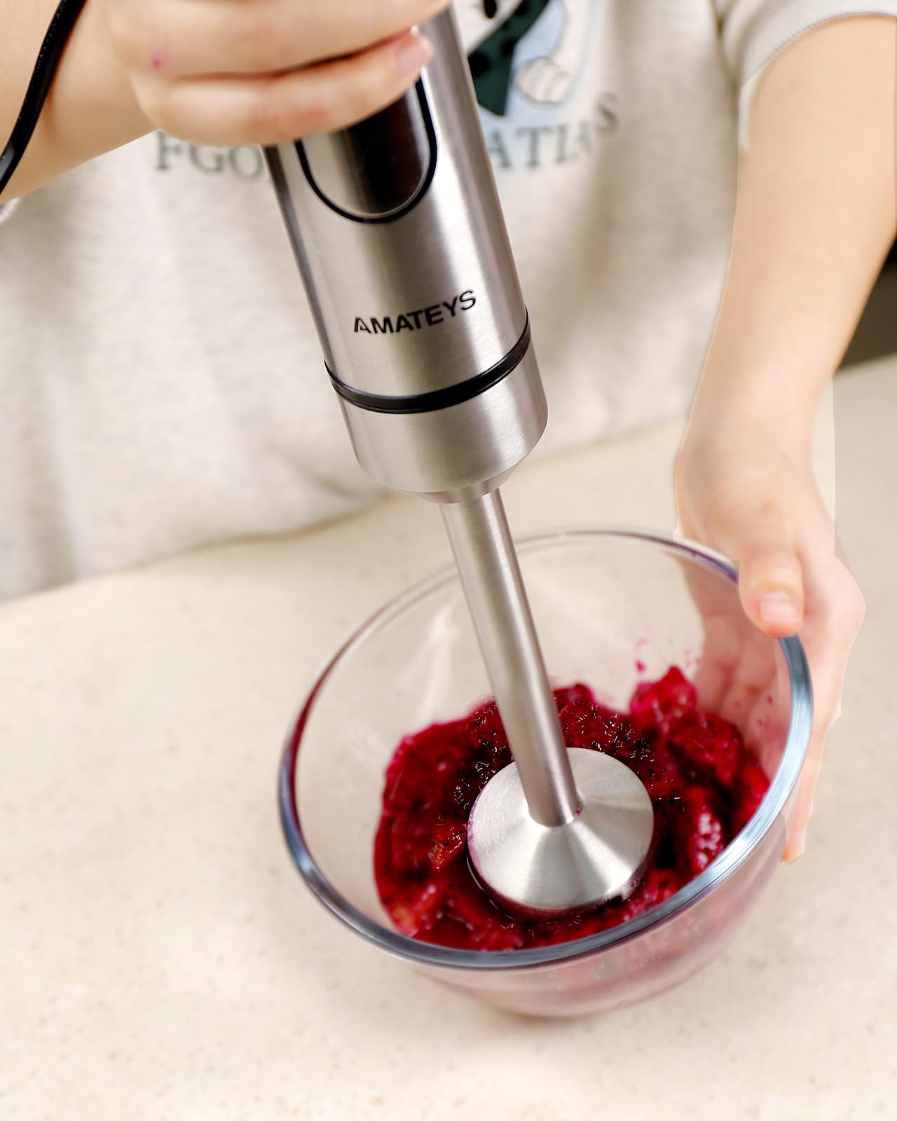 700W Immersion Hand Blender with Heavy Copper Motor - Variable Speed Stick Blender for Smoothies, Soup, Baby Food & Juice - Detachable Stainless Steel Shaft - Perfect for Kitchen, Restaurant & Home Cooking