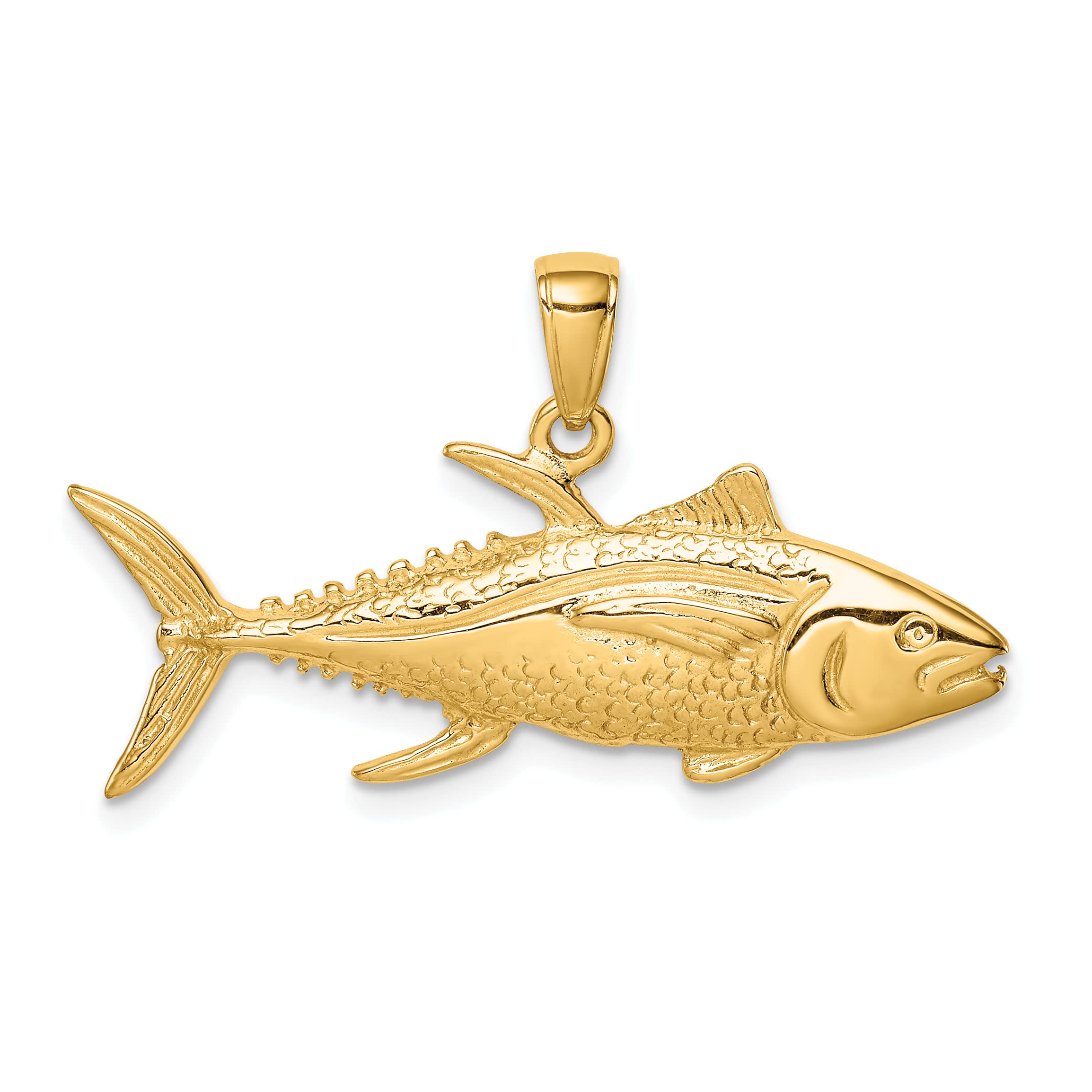 10K Solid Gold Yellowfin Tuna Fish Pendant Necklace - Elegant Marine Life Jewelry for Women - Perfect for Beach Parties, Ocean-Themed Gifts & Everyday Wear