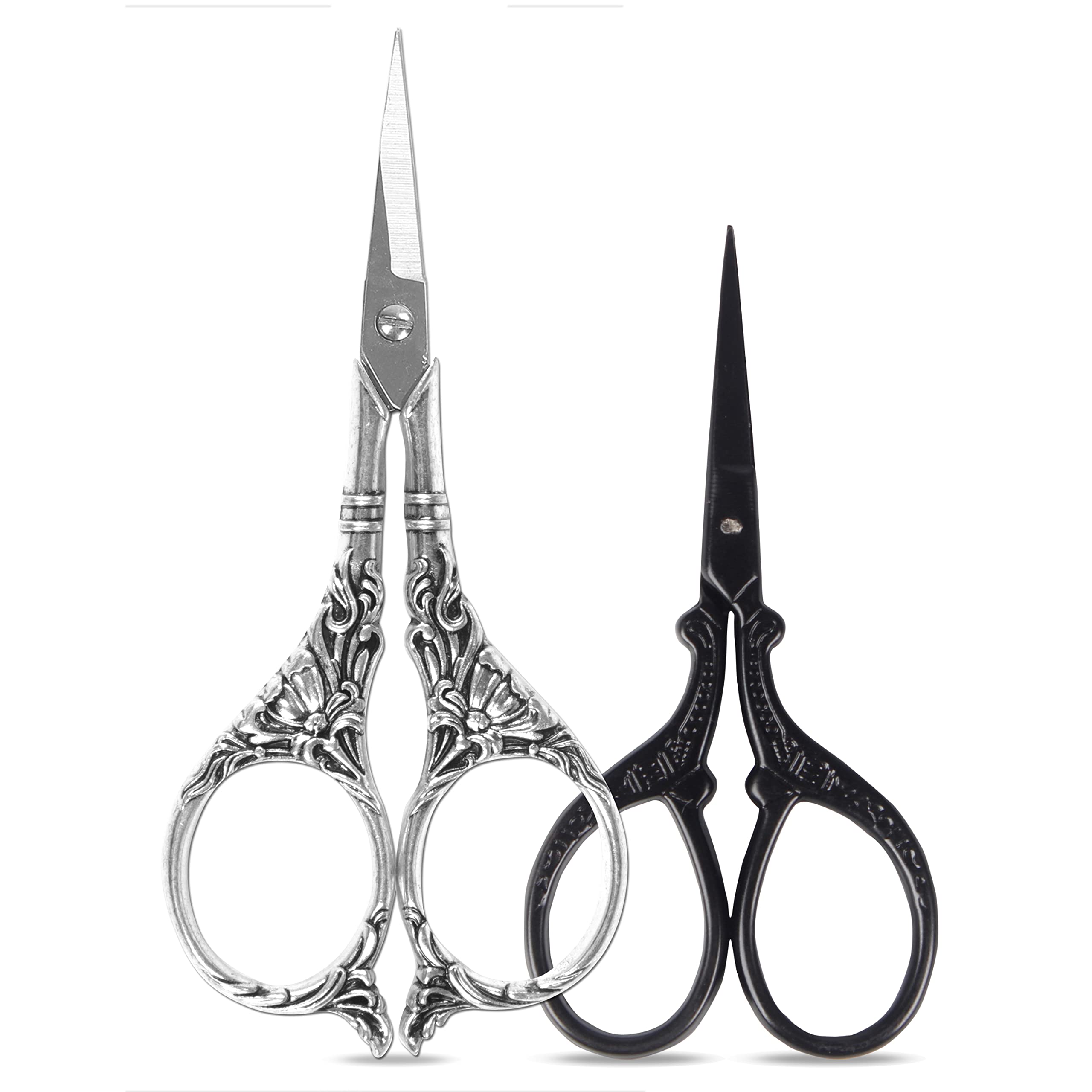 BIHRTC Stainless Steel Crafting Scissors - Sharp Tip Small Sewing & Embroidery Scissors for DIY, Cross Stitch, Needlepoint, Art Work - Perfect for Household Sewing, Fabric Cutting, and Detailed Craft Projects