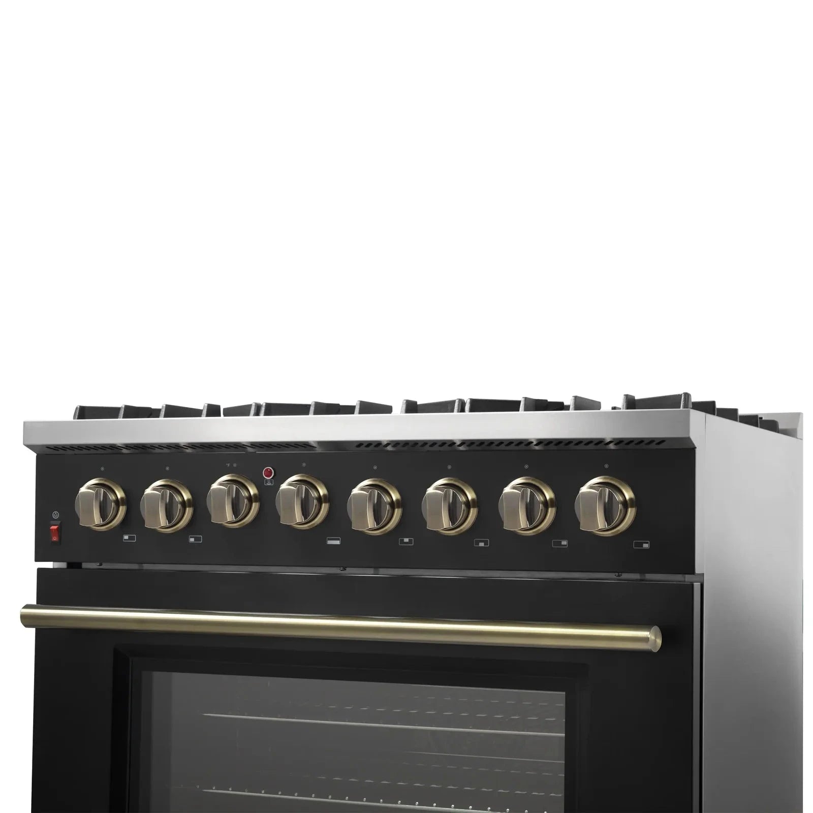 **Forno Galiano 36-Inch Professional Dual Fuel Range - Gas Stove & Electric Oven in Black with Antique Brass Trim (Model FFSGS6156 36BLK) - Perfect for Gourmet Kitchens & Modern Home Cooking**