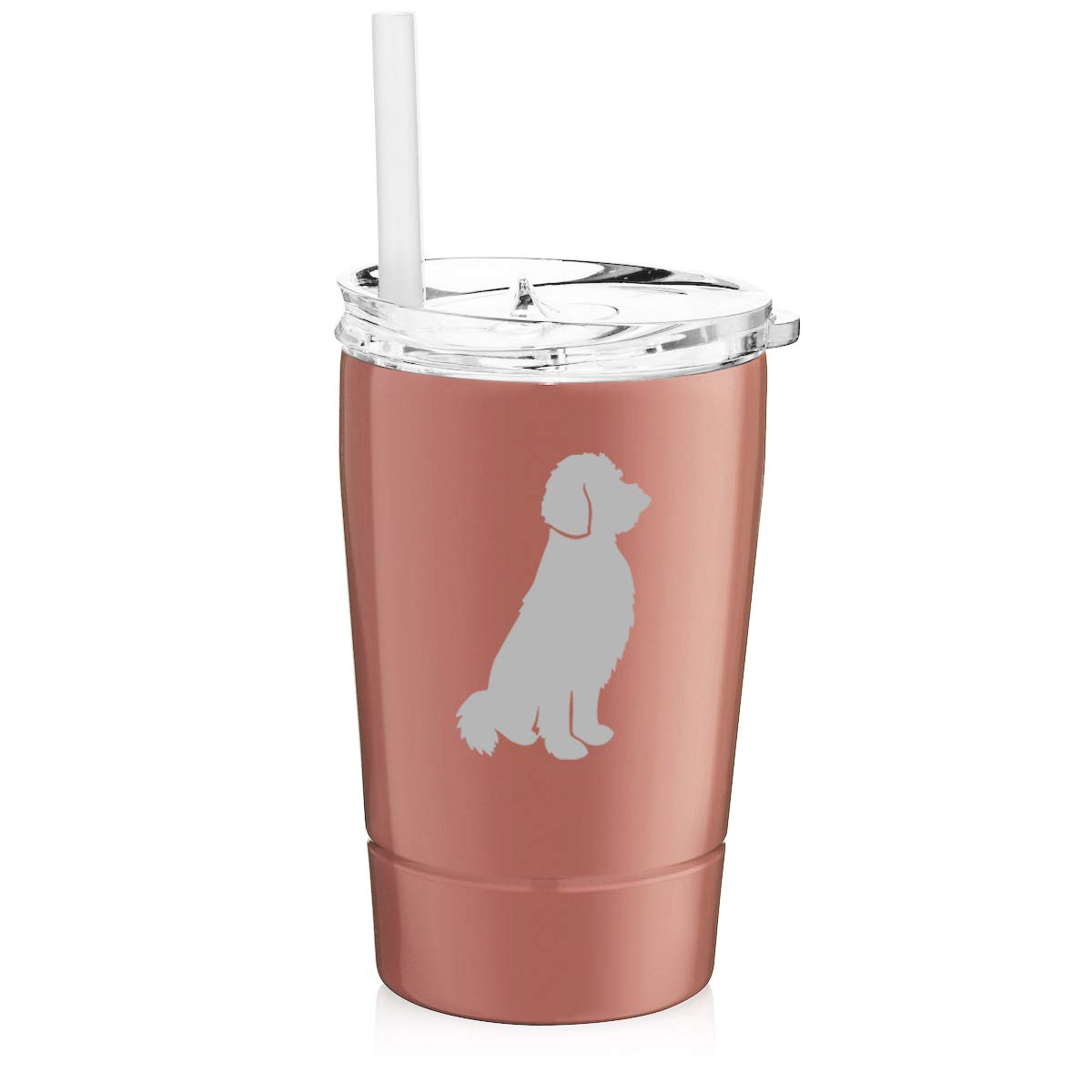 12 oz Stainless Steel Vacuum Insulated Tumbler with Straw - Double Wall Rose Gold Travel Mug for Coffee, Tea & Cold Drinks - Perfect for Office, Gym, Hiking & Commuting