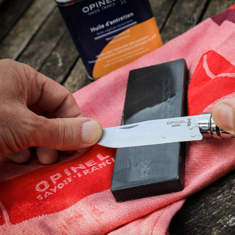 Opinel Large Natural Stone Knife Sharpener - Premium Whetstone for Kitchen, Hunting & Outdoor Knives - Perfect for Home, Camping & Travel Use