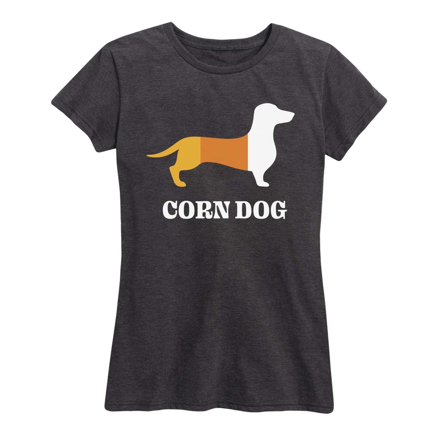 Candy Corn Dog Graphic T-Shirt for Women - Soft Short Sleeve Casual Tee - Perfect for Halloween, Fall Outfits & Dog Lover Gifts