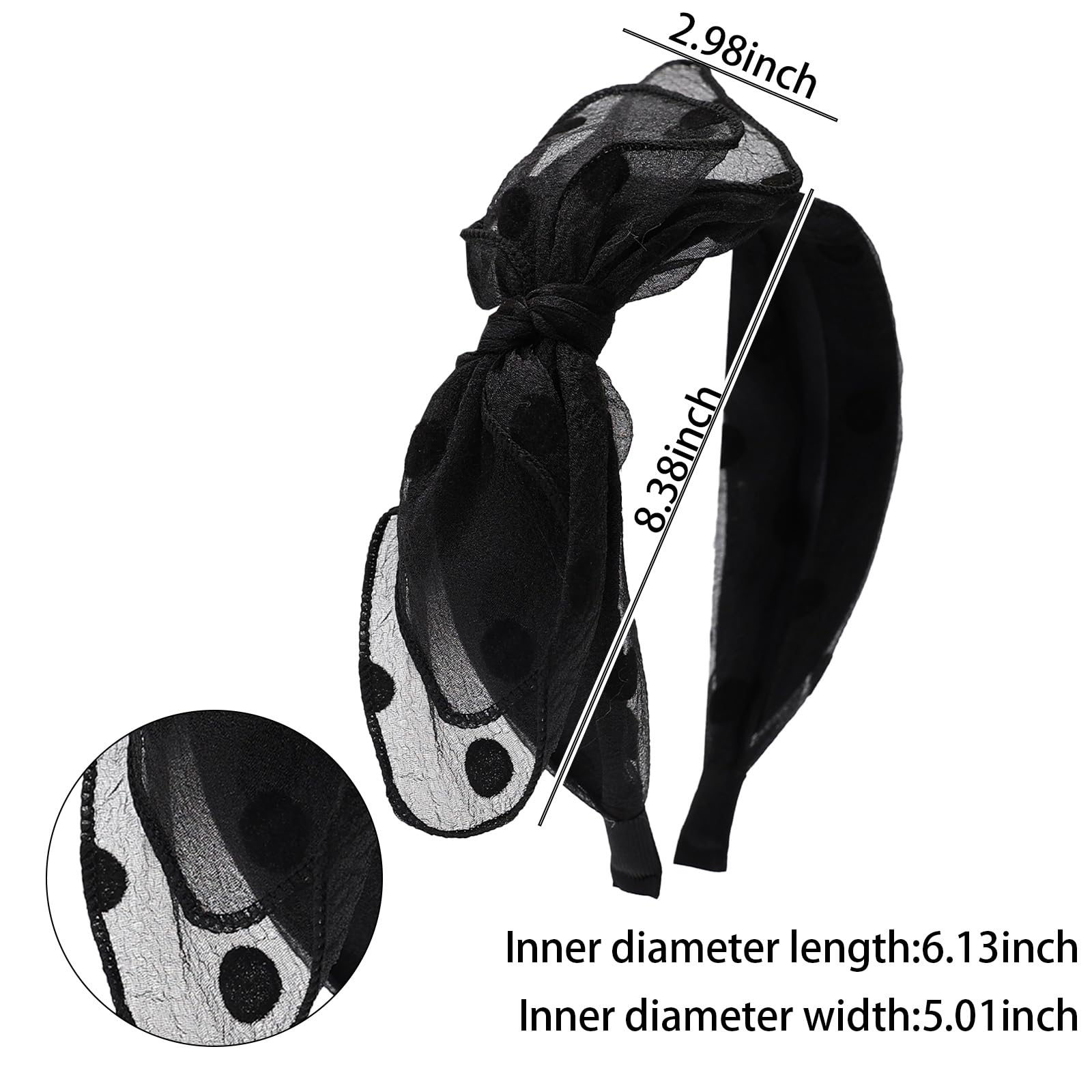 Stylish MHDGG Knotted Bow Headband for Women & Girls - Solid Color Gauze Wide Headwrap with Twist Bow & Rabbit Ears | Perfect for Parties, Weddings, Daily Fashion & Hair Accessories
