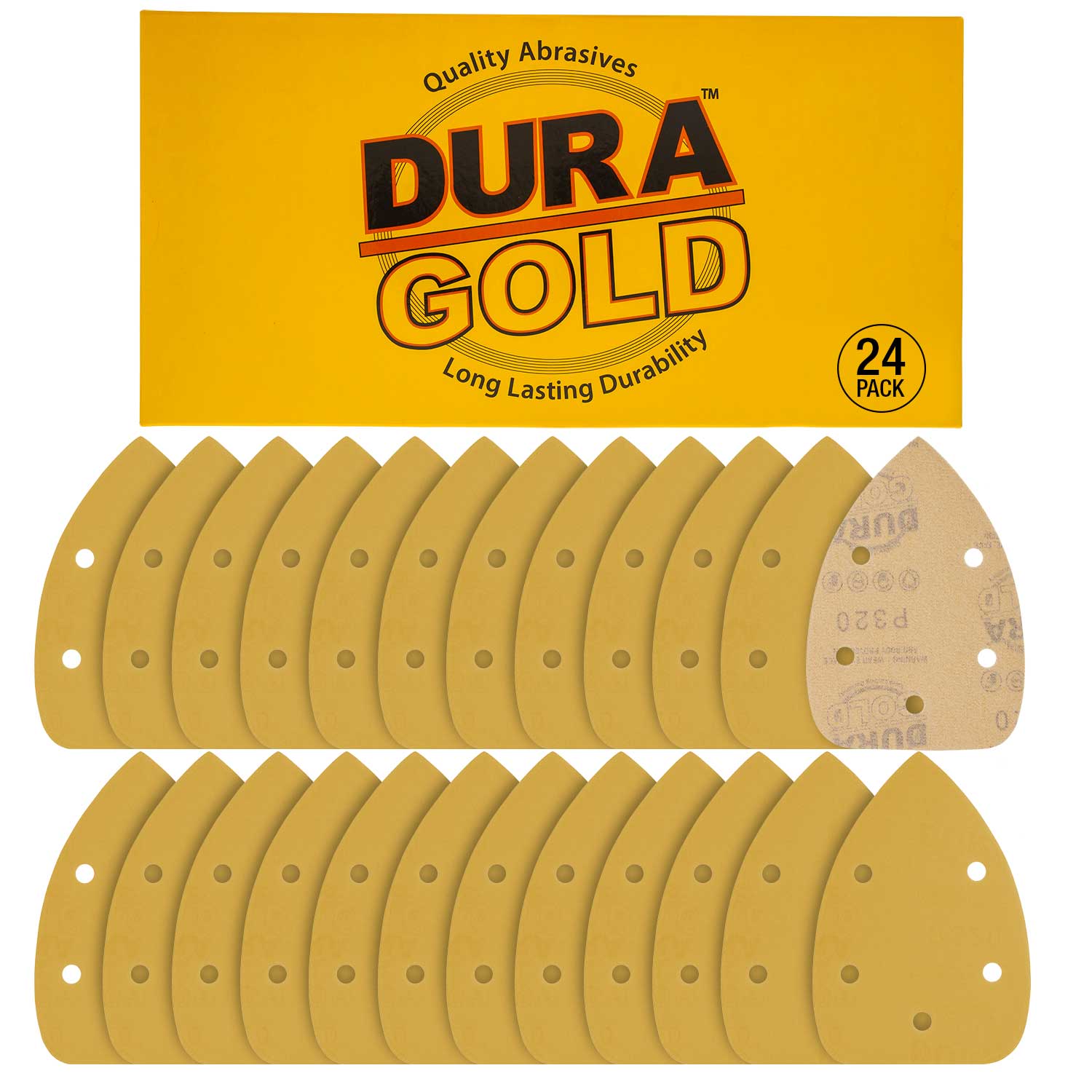 320 Grit 5-Hole Hook & Loop Sanding Discs for Mouse Sanders - 24-Pack | Perfect for Woodworking, Metal Polishing & DIY Projects