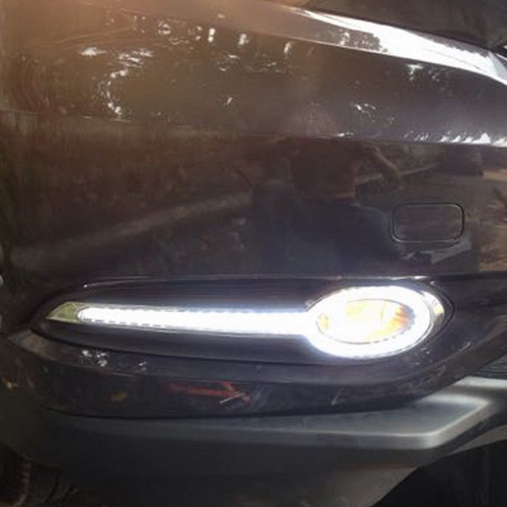 Honda HR-V HRV Vezel 2015-2018 LED Daytime Running Lights - 6000K White DRL Fog Lamp Cover - Upgrade Front Bumper Lighting for Better Visibility & Safety