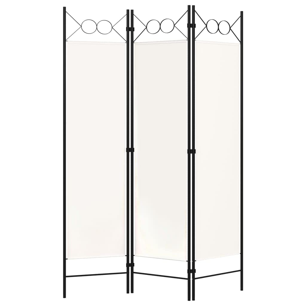 GOTOTOP 3 Panel Room Divider Folding Privacy Screen with Metal Base - 47.2 x 70.9 Inch Cream White Partition for Bedroom, Living Room, Office & Restaurant | Perfect for Creating Private Spaces, Home Decor & Room Separation
