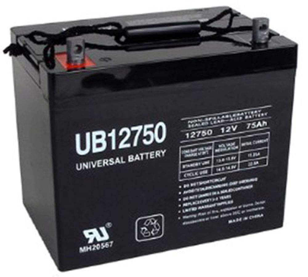 UB12750 12V 75AH Deep Cycle Battery for EV Rider Royale 4 & Dual Cargo Electric Vehicles - Perfect for Golf Carts, Mobility Scooters & Off-Grid Power Storage