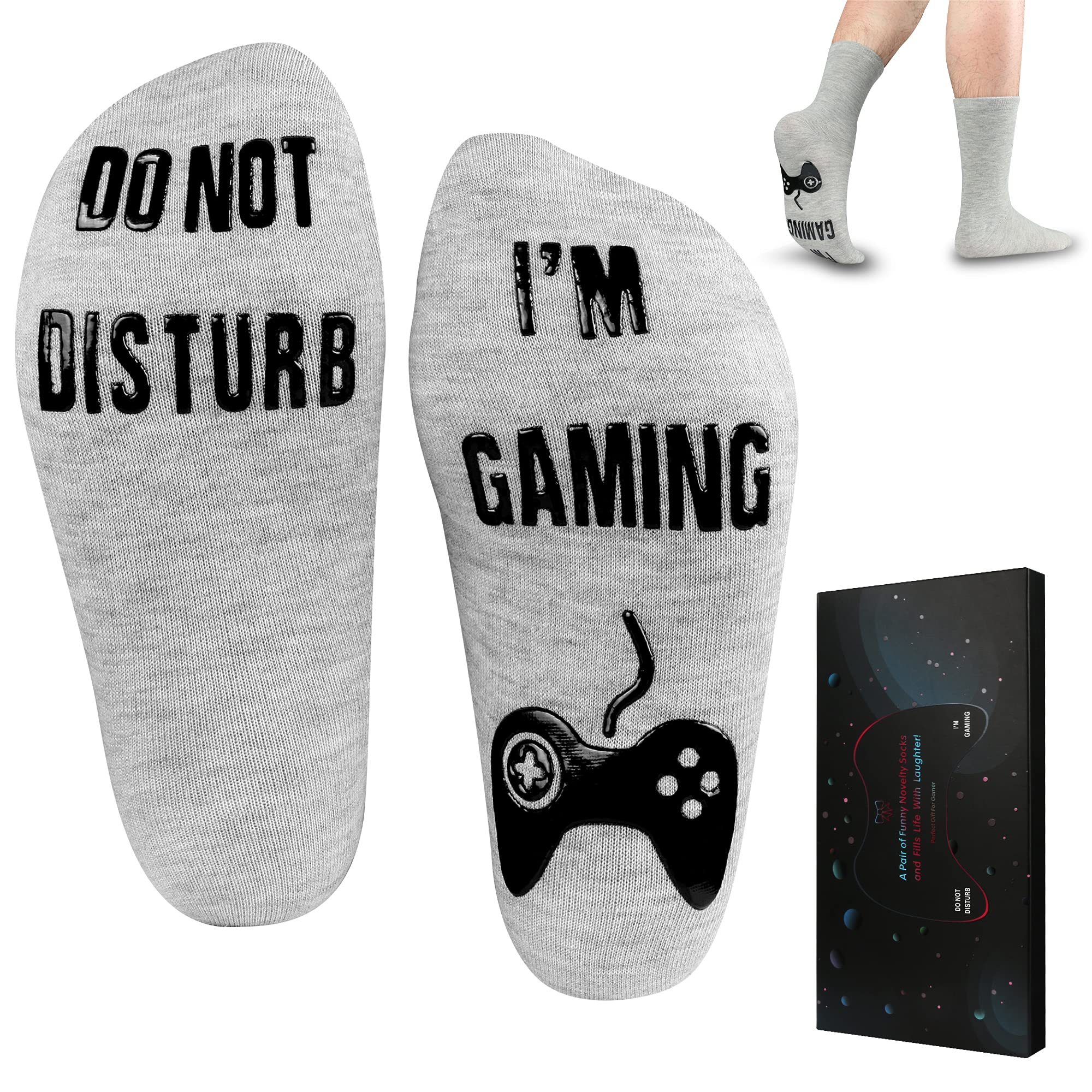 Funny Gaming Socks - 'Do Not Disturb I'm Gaming' Novelty Socks for Men & Women | Perfect Birthday Gifts for Teens, Husband, Grandpa | Great for Gamers, Lounge Wear & Gift Occasions