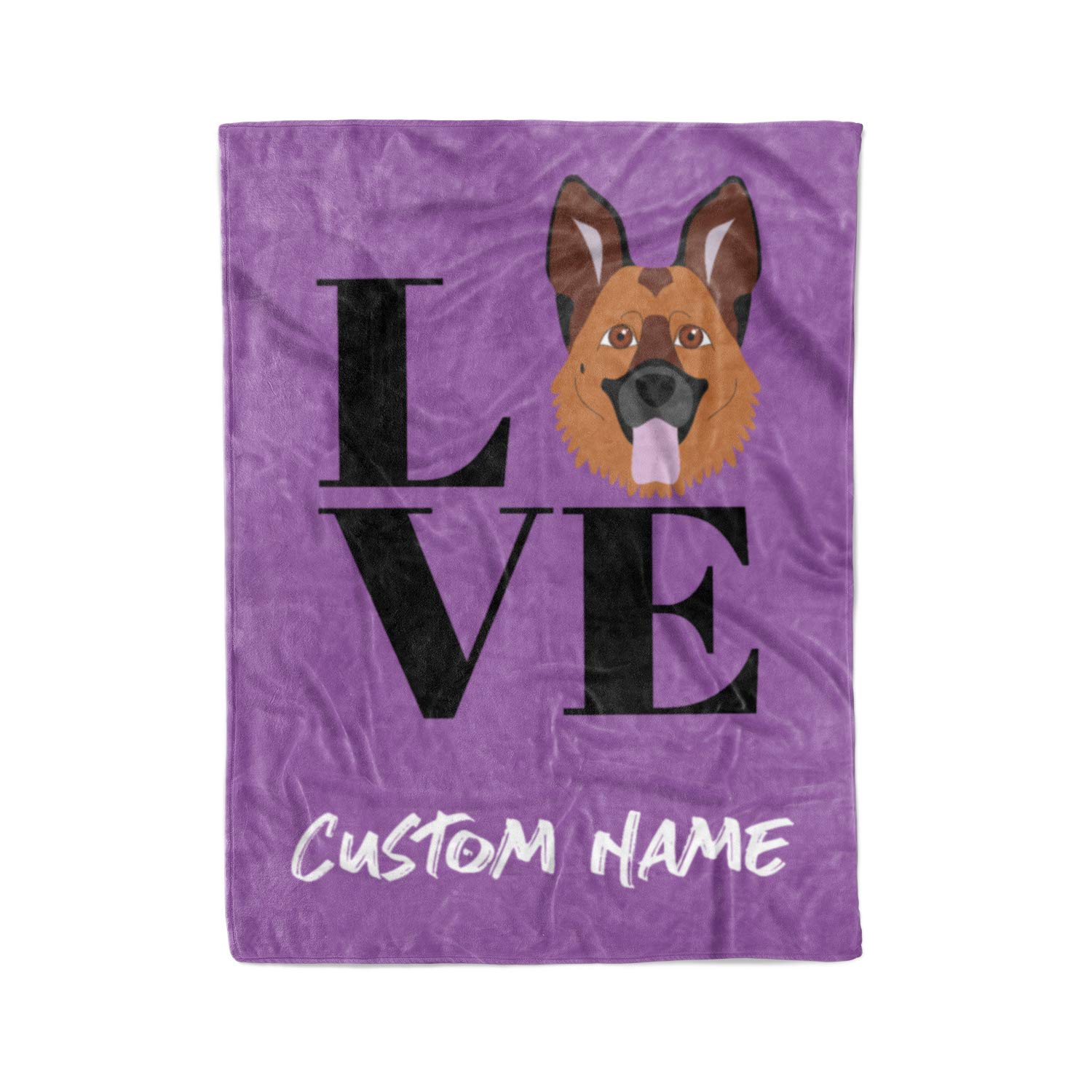 Custom German Shepherd Fleece Throw Blanket with Name - Personalized Lightweight Cozy Blanket for Dogs | Perfect Gift for Dog Lovers, Pet Parents & Family | Great for Cuddling, Sofa Lounging & Bedtime Snuggles
