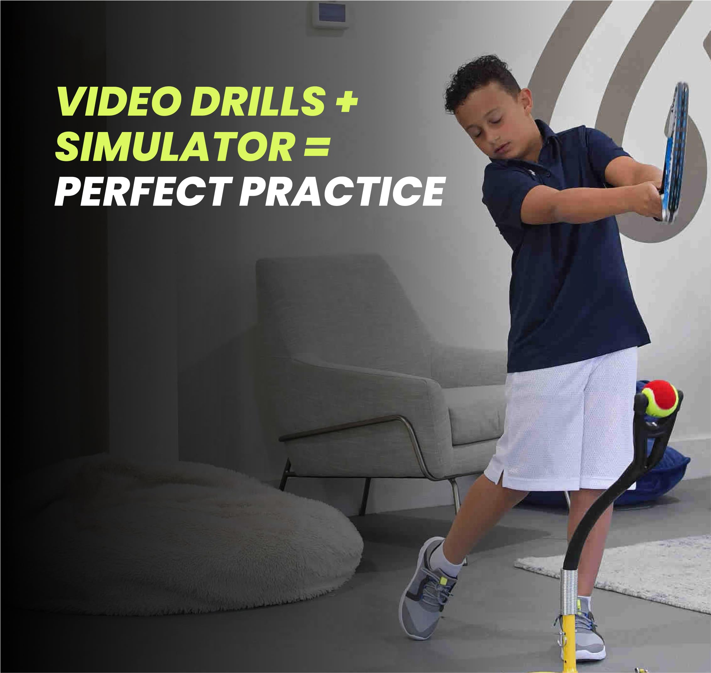 BILLIE JEAN KING'S Eye Coach Tennis Training Aid - Portable Home Tennis Trainer for All Ages (Kids, Adults, Juniors & Pros) - Improve Hand-Eye Coordination Without Court or Ball Pickup - Perfect for Indoor/Outdoor Practice, Backyard Drills & Solo Training Sessions