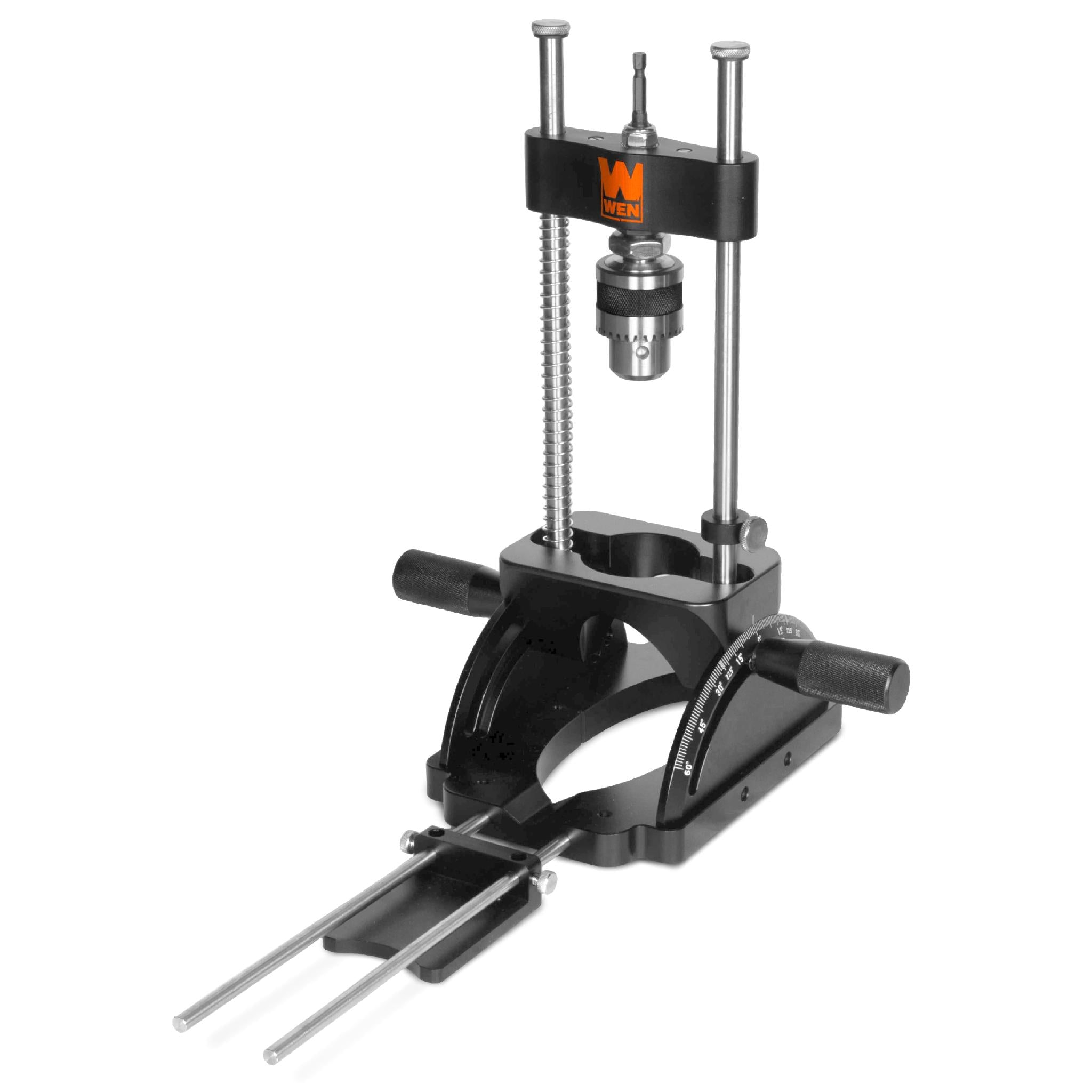 WEN WA1412 Heavy Duty Adjustable Portable Drill Guide - Precision Drill Press for Woodworking, Metalworking & DIY Projects