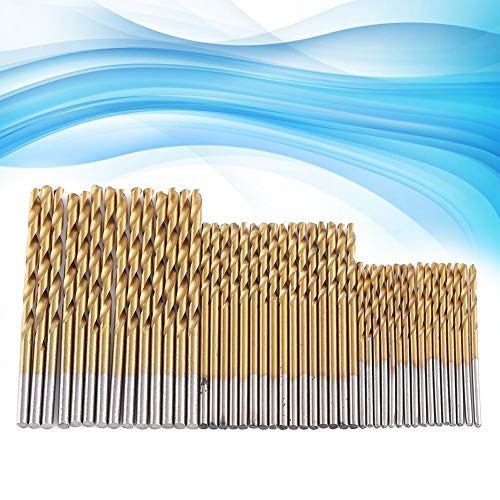 Naroote 98-Piece Titanium Coated High-Speed Steel Drill Bit Set (1.5mm-10mm) - Straight Shank Twist Drill Bits for Metal, Wood, Plastic - Perfect for DIY, Construction & Home Repair Projects