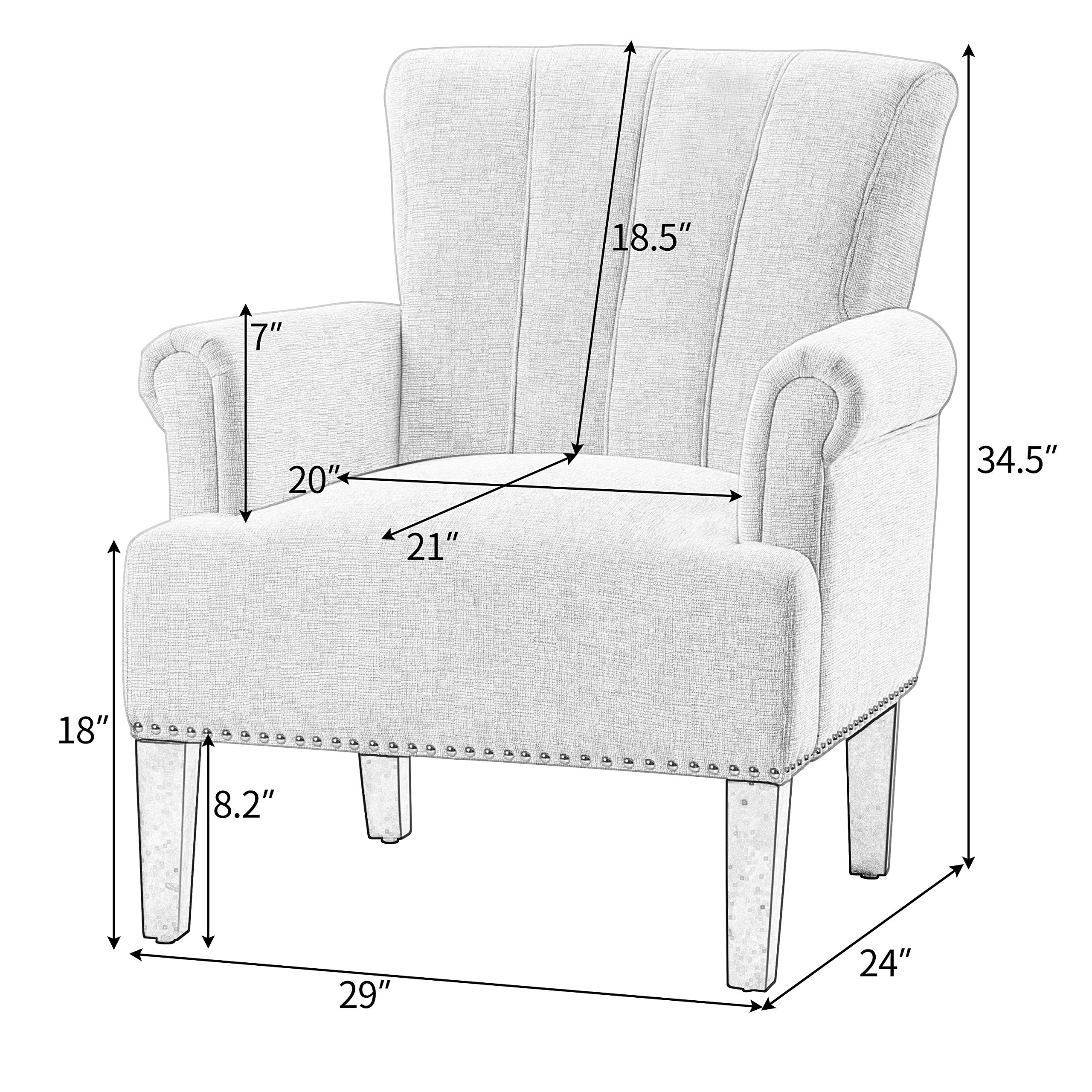 Goujxcy Modern Tufted Polyester Accent Armchair - Navy Blue Club Chair for Living Room, Bedroom & Office - Perfect for Reading Nook, Home Decor & Small Space Seating