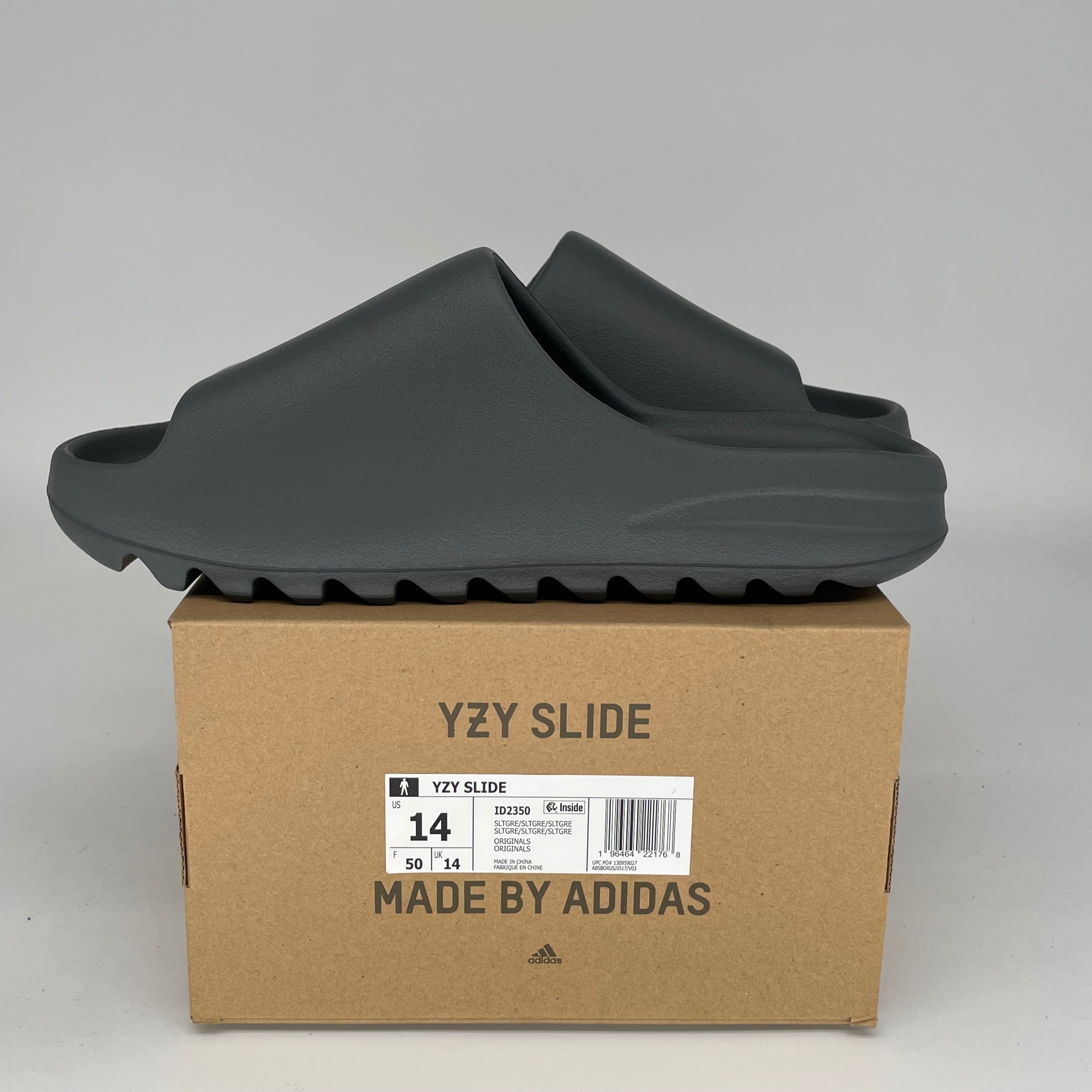 Adidas Yeezy Slide Slate Grey - Men's Size 14 [ID2350] | Comfortable Slides for Beach, Pool & Casual Wear