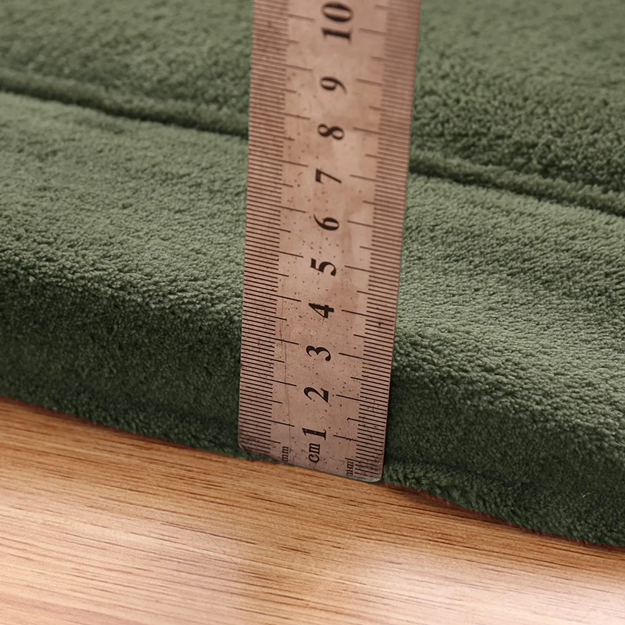 MAXYOYO Baby Play Mat - Soft Coral Velvet Thick Japanese Foam Rug with Non-Slip Backing, Olive Green - Perfect for Nursery, Playroom & Toddler Safe Flooring