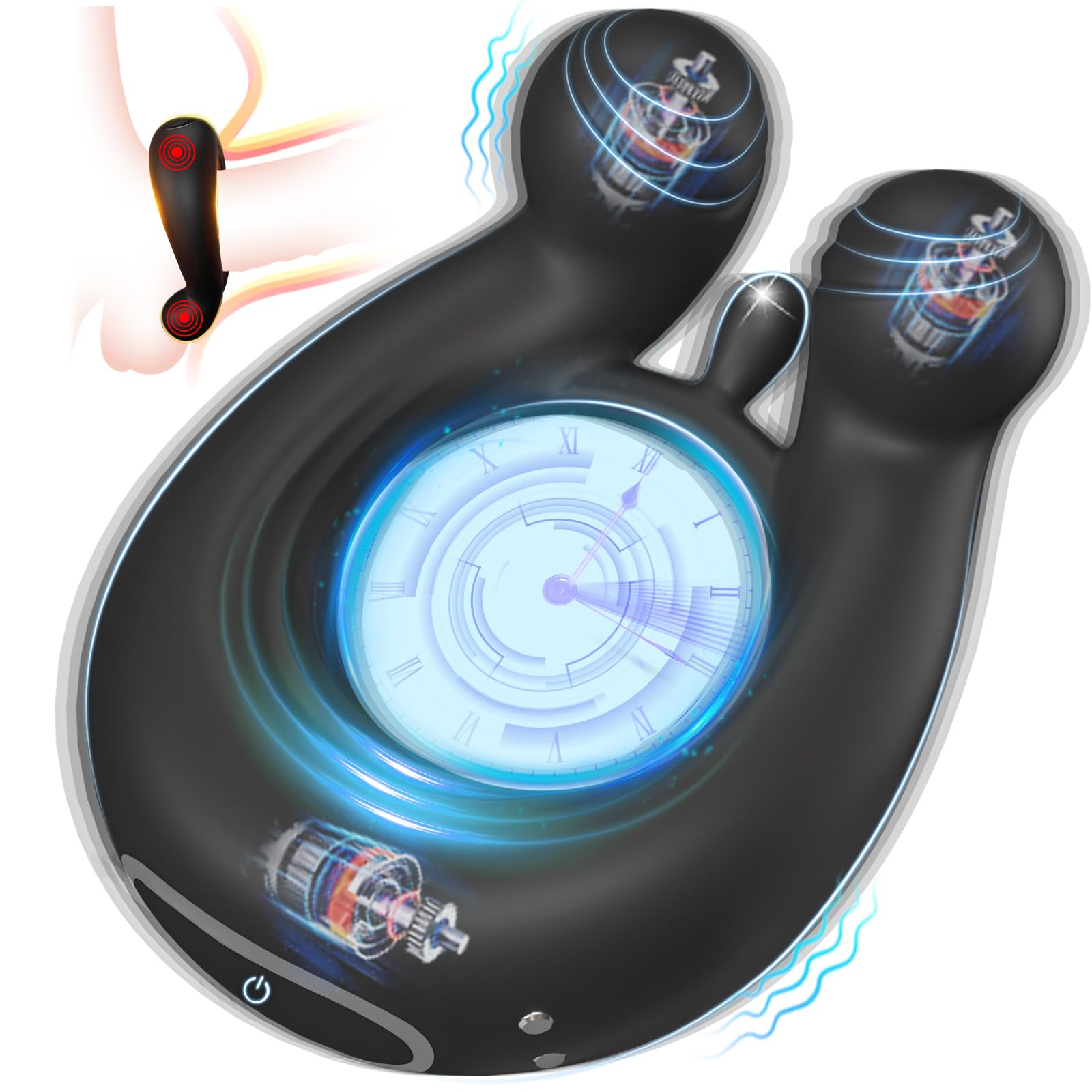 Triple Stimulation Vibrating Cock Ring for Couples - Silicone Penis Ring & Clitoral Stimulator for Enhanced Pleasure - Men & Women Adult Sex Toy - Perfect for Spicing Up Intimate Moments & Couples Play