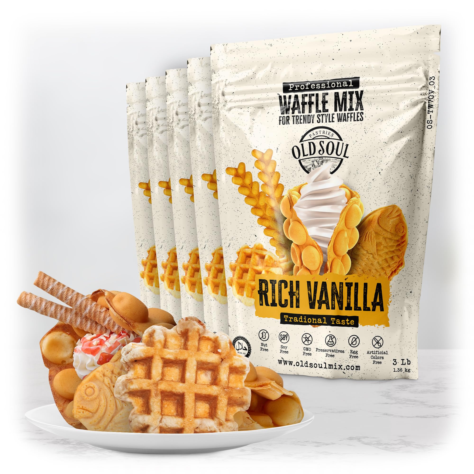 Premium Belgian Waffle & Pancake Mix - Natural Ingredients, Easy to Make, Rich Vanilla Flavor (15 lbs) - Perfect for Breakfast, Brunch, and Family Gatherings