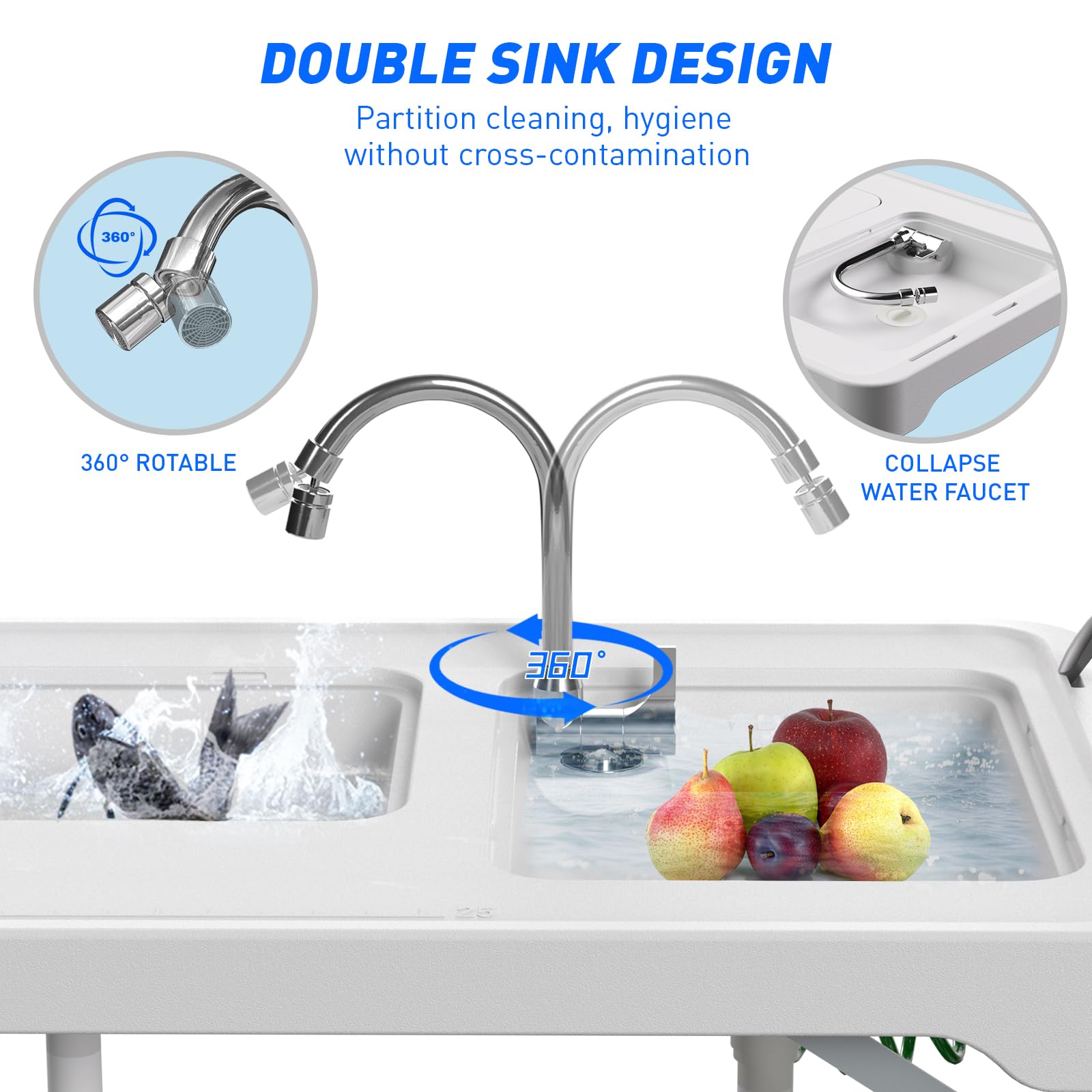 Portable Fish Cleaning Table for Camping, Fishing & Outdoor Use
