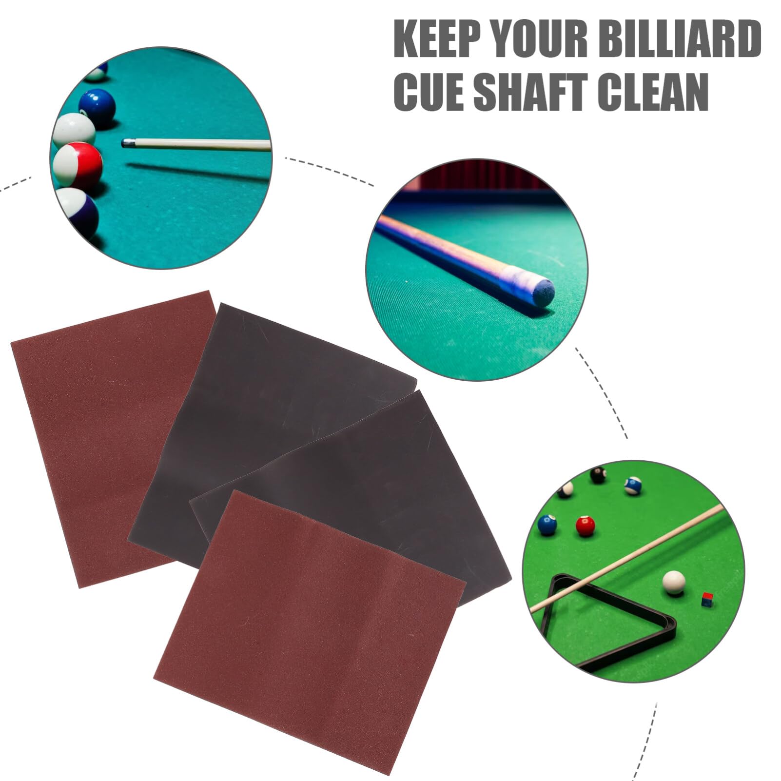 BESPORTBLE Billiard Cue Stick Sandpaper - 4 Sheets Pool Cue Shaft Cleaner & Polishing Paper for Smooth Play | Perfect for Home Pool Tables, Bars, and Professional Tournament Use