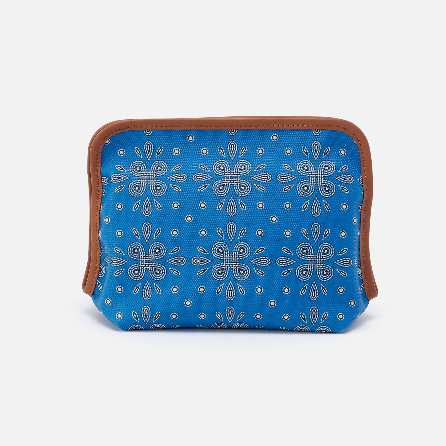 Premium Coated Canvas Cosmetic Bag - Blue Journey Bandana Print for Travel, Makeup & Toiletries Organizer