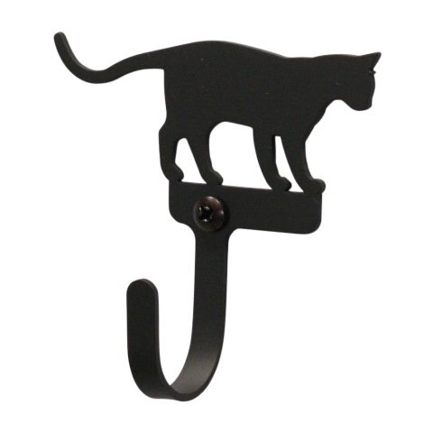 Small Black Wall Hook with Playful Cat Design - Perfect for Hanging Keys, Hats & Decor in Home, Office or Dorm