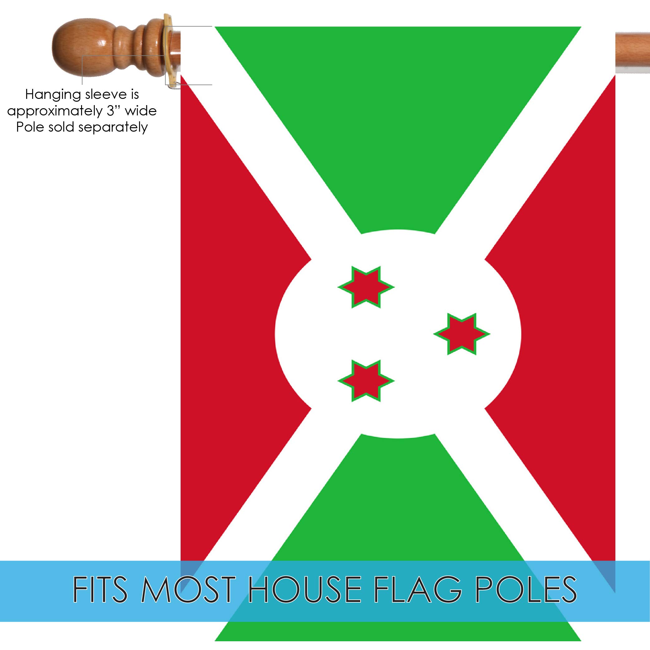 Toland Home Garden 1010593 Burundi Garden Flag & House Flag - Decorative Outdoor Banner for Patio, Yard, and Front Porch Decor