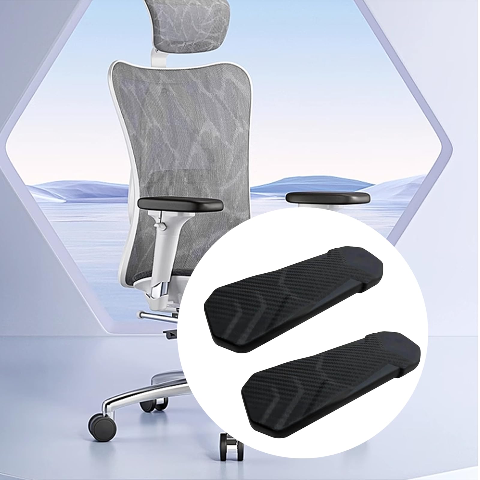 2Pcs Universal Chair Armrest Pads - Soft Gaming & Office Chair Arm Rest Covers for Computer Desk, Swivel, and Ergonomic Chairs - Perfect for Work, Gaming, and Home Office Comfort