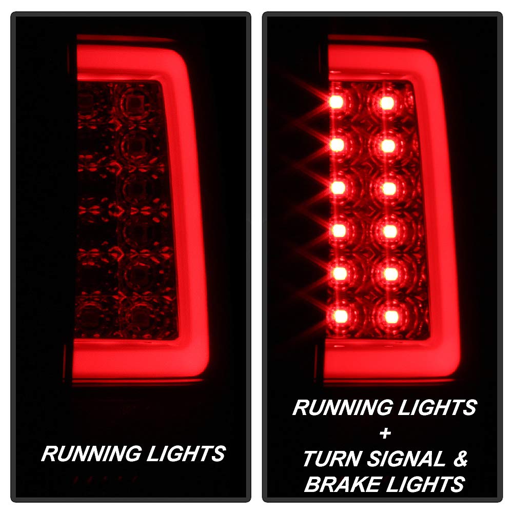 ACANII LED Tube Black Smoke Tail Lights Brake Lamps V3 for 2007-2013 Chevy Silverado 1500/2500/3500 - Driver & Passenger Side - Upgrade Your Truck's Style & Visibility for Night Driving & Off-Road Adventures