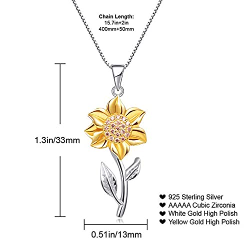 Sunflower Pendant Necklace for Women - Yellow Floral Jewelry Gift for Girls, Daughter, Sister - Perfect for Christmas, Birthday, Anniversary - Elegant Accessory for Parties, Weddings & Everyday Wear