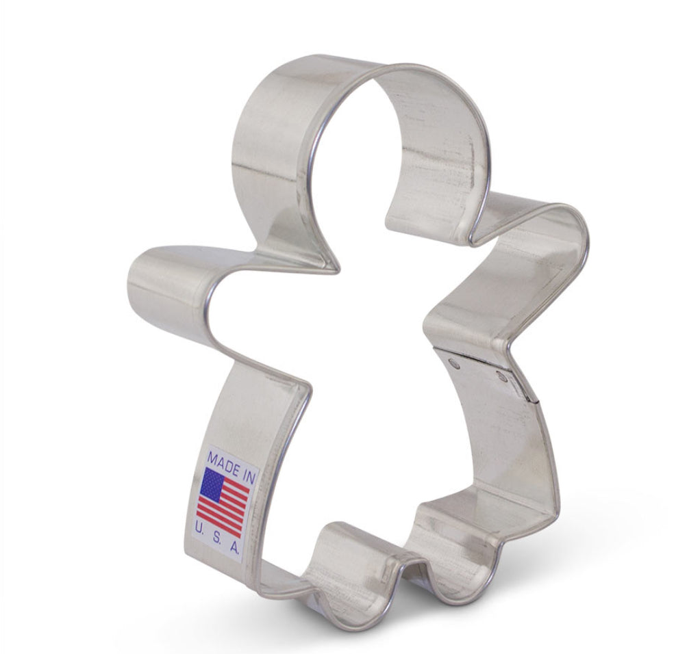 Gingerbread Girl Cookie Cutter - Stainless Steel Christmas Baking Decorations for Holiday Cookies, DIY Desserts & Festive Party Treats