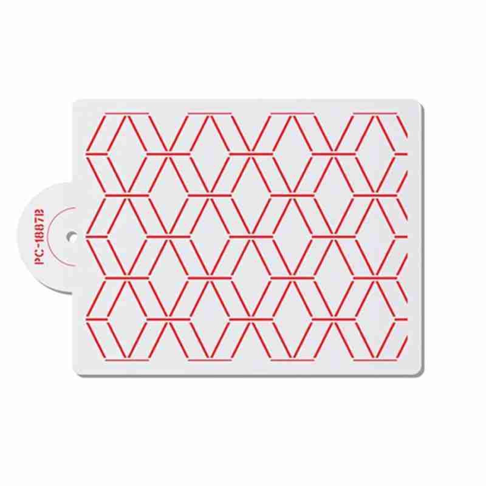Geometric Rhombus Cake Stencils - 380x300mm Plastic Lace Mold Templates for DIY Cake Decorating, Baking & Dessert Design - Perfect for Birthday Cakes, Wedding Cakes & Pastry Art