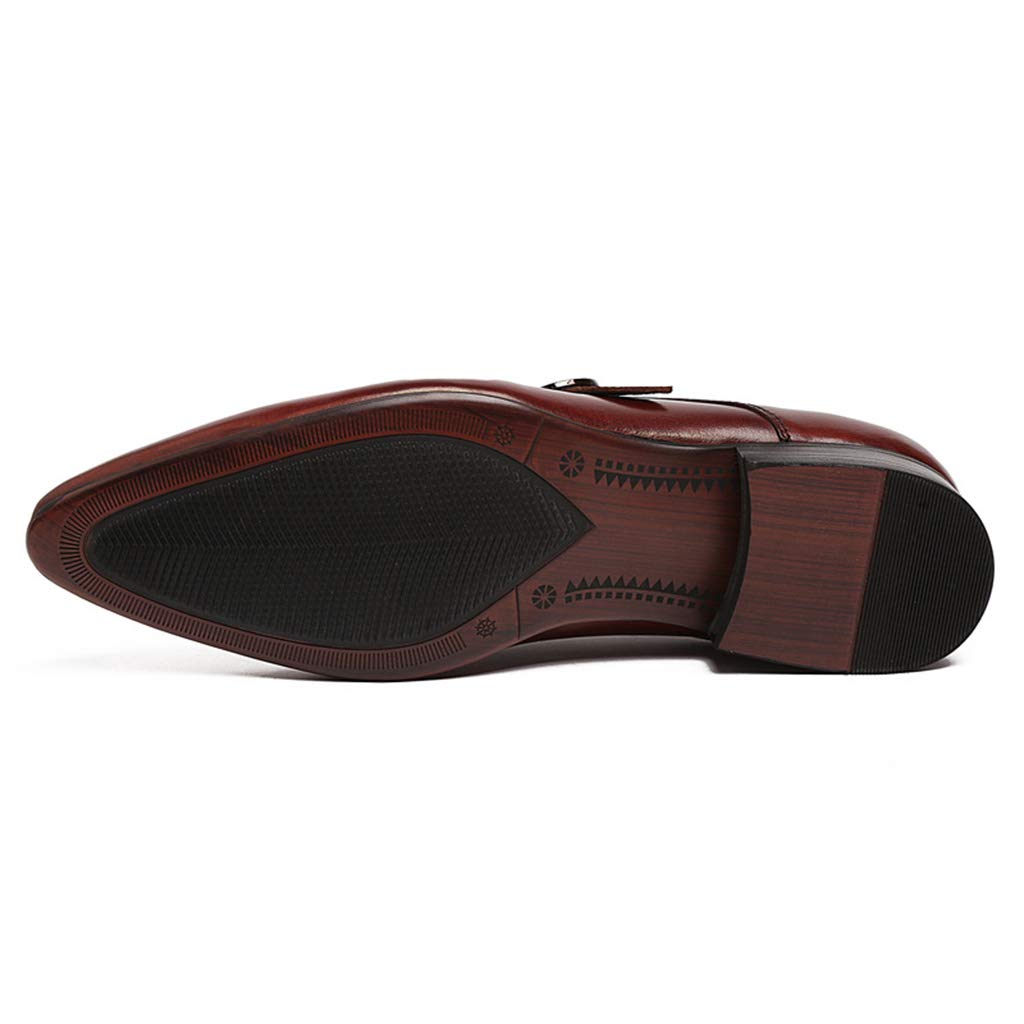 Premium Men's Business Leather Dress Shoes - Classic Buckle Monk Strap Formal Shoes for Wedding, Banquet & Office (Genuine Cowhide, Black, Size 43/UK 8.5/US 9) - Perfect for Business Meetings, Formal Events & Professional Occasions