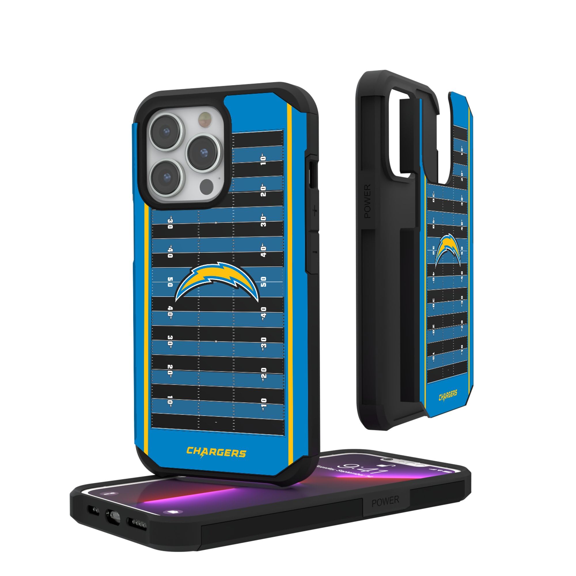Los Angeles Chargers iPhone Case - Rugged Field Design Protective Cover for iPhone [Model] | Durable Shockproof & Scratch-Resistant | Perfect for Outdoor, Sports & Daily Use