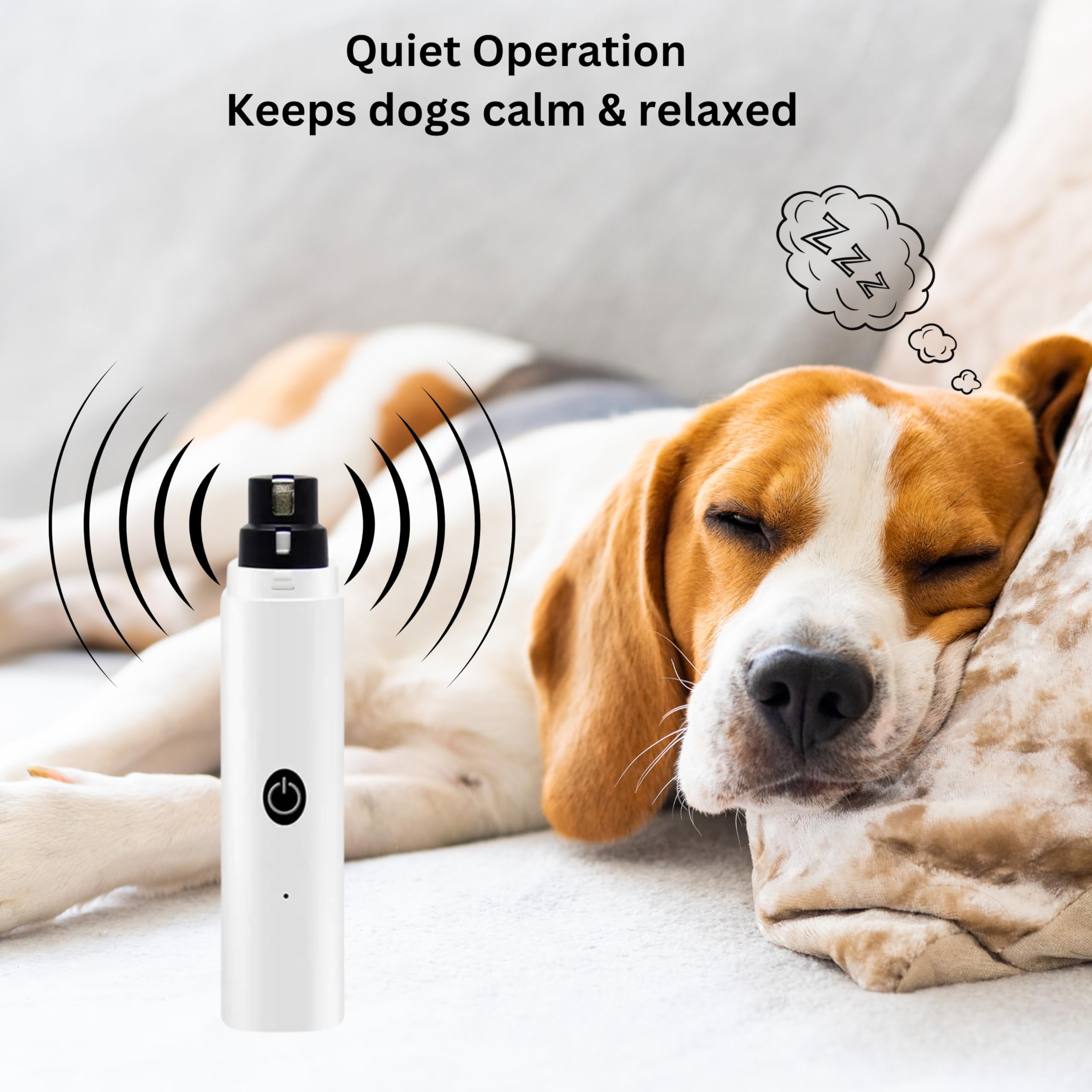 Professional Pet Nail Grinder for Dogs & Cats - 2-Speed LED Light, USB Rechargeable, Low Vibration & Quiet - Cordless Design with Safety Guard & Long-Lasting Battery - Perfect for At-Home Grooming & Pet Nail Care