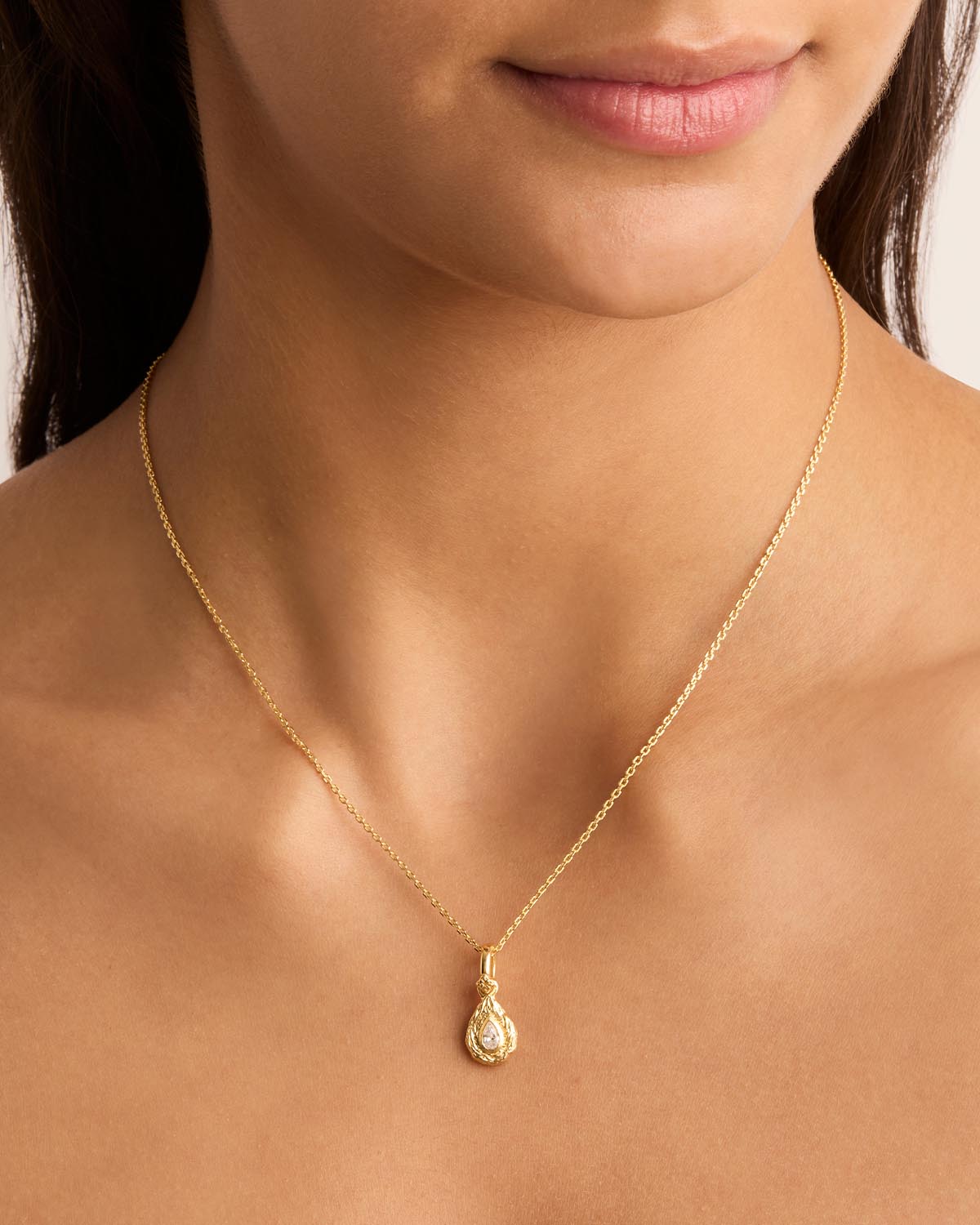 18K Gold Vermeil Love Birthstone Pendant Necklace for April - Perfect Gift for Anniversary, Birthday & Valentine's Day