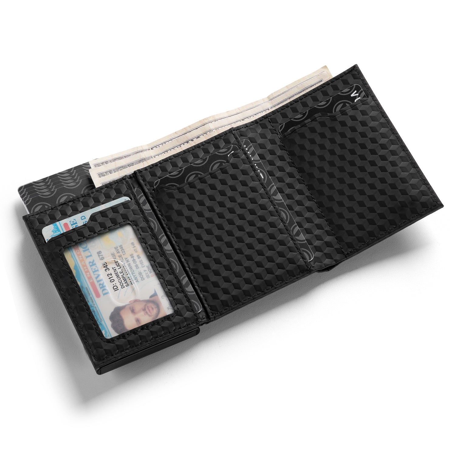 VC302 Limited Edition Numbered Tri-Fold Wallet with Side Slider & Magnetic Closure - Perfect for Everyday Carry, Travel & Business (Men's RFID Blocking Leather Wallet)