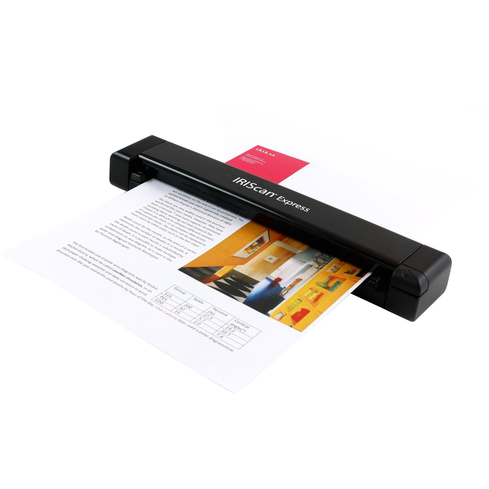 IRIScan Express 4 Portable USB Document Scanner - 1200 dpi High Resolution for Home Office, Business & Travel | Fast Scanning of Receipts, Photos & Business Cards