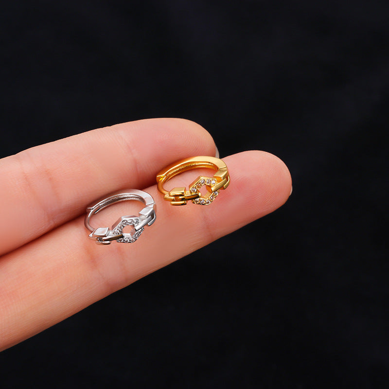 18K Gold Cross Cartilage Hoop Huggie Earrings for Women - Minimalist Religious Jewelry for Everyday Wear, Gifts, and Special Occasions