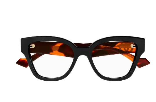 Gucci GG1424O 007 Black Havana Square Women's Eyeglasses | Designer Sunglasses for Women | Fashionable & UV Protection | Perfect for Daily Wear, Work & Outdoor Activities