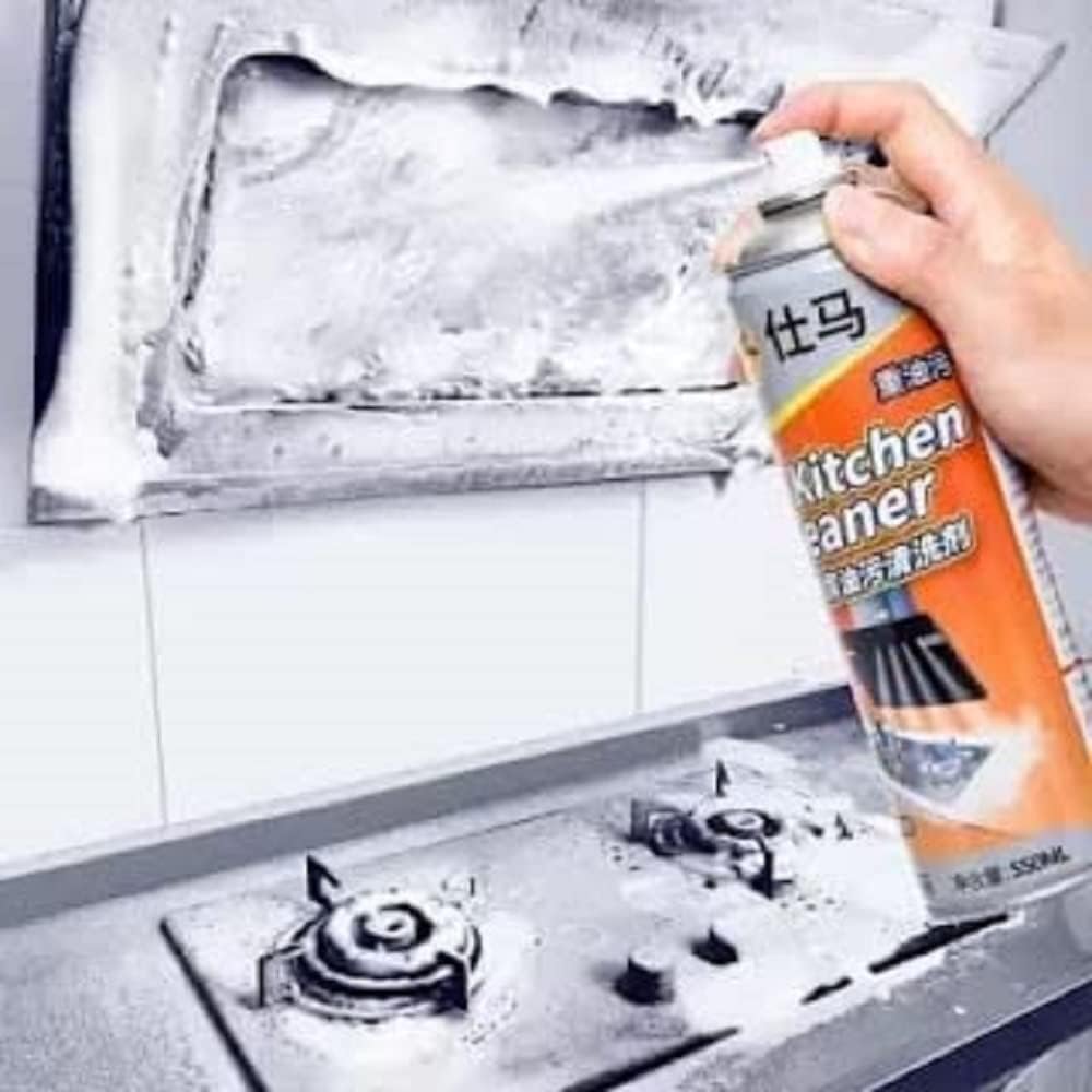 R RICH OLIVE Multipurpose Kitchen Cleaner Spray - 500ml Foam Degreaser for Oil, Grease & Stains | Effective for Chimney, Countertops, Stovetops & Appliances | All-Purpose Bubble Cleaner for Home & Restaurant Use