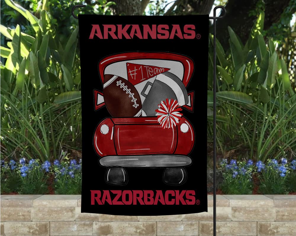 Personalized Arkansas Razorbacks Garden Flag - Custom College Football Team Decor for Yard, Porch & Tailgating