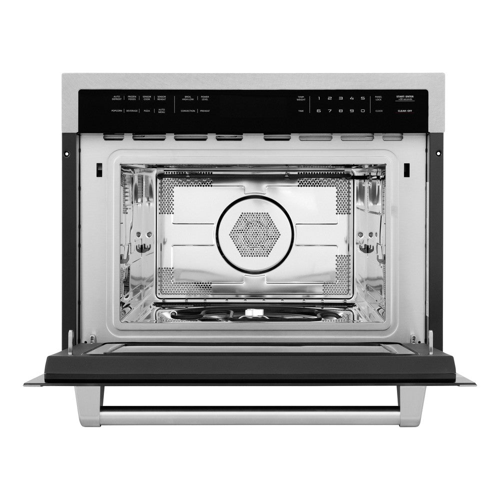 ZLINE 24 Inch Built-In Convection Microwave Oven - 1.6 Cu Ft Stainless Steel with Speed & Sensor Cooking (MWO 24 SS) - Perfect for Kitchen Remodeling & Small Space Cooking