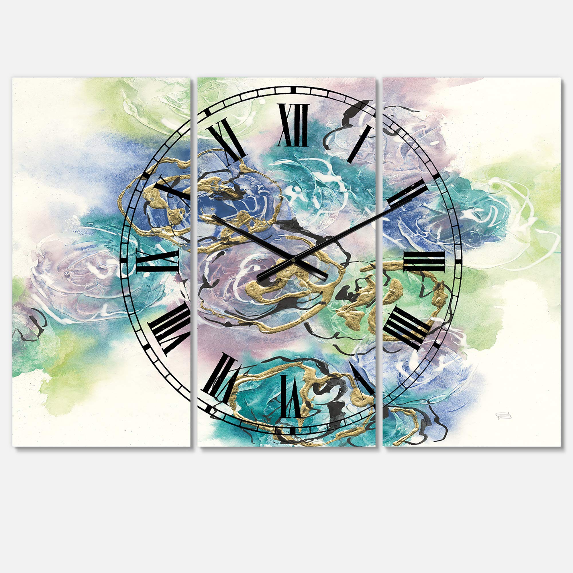 Designart Hand-Painted Blue Capricorn Wall Art - Round Metal Wall Clock for Home, Living Room, Bedroom & Office Decor | Perfect for Zodiac Lovers & Cottage Style Interiors