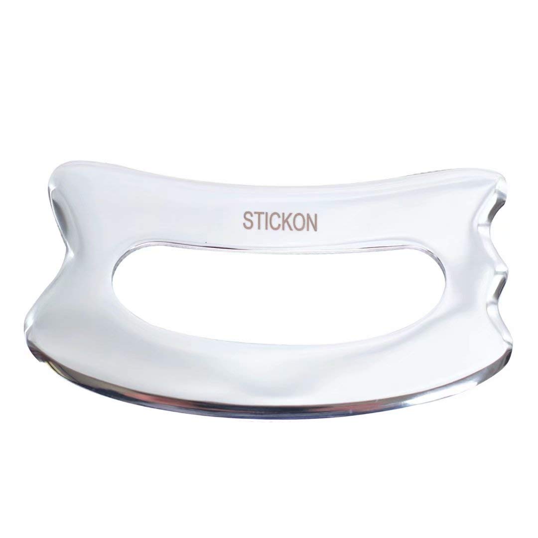STICKON Stainless Steel Gua Sha Scraping Massage Tool - Professional IASTM Therapy Instrument for Soft Tissue Mobilization & Muscle Recovery | Perfect for Facial Massage, Body Therapy & Pain Relief (STICKON-05)