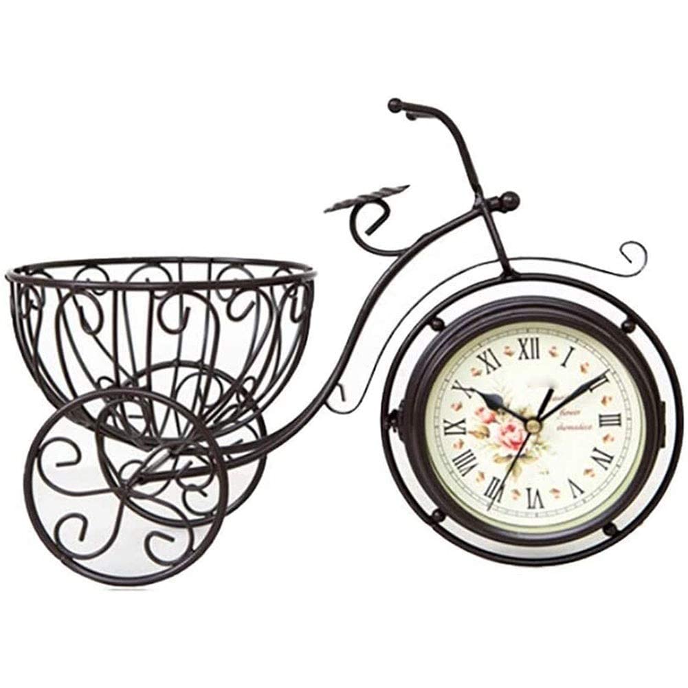 Vintage Bicycle Wall Clock - Retro Antique Bike Themed Desk Clock for Home Office Decor, Bookshelf & Tabletop Decoration - Perfect Gift for Cyclists & Vintage Lovers (Brown) - Ideal for Living Room, Study & Cafe Decor